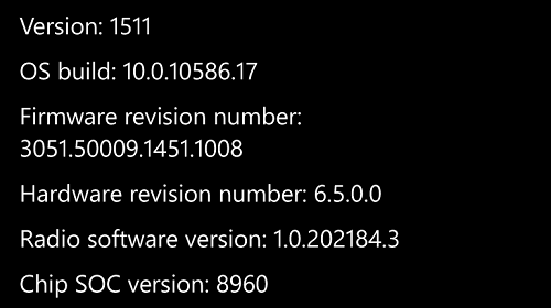 Microsoft уже тестирует Windows 10 Mobile версии 10.0.10586.17
