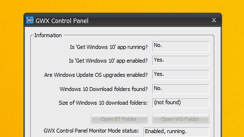 GWX Control Panel      Windows 10