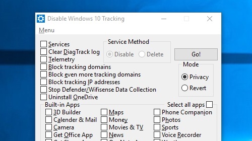 Disable Windows 10 Tracking     