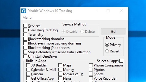 Disable Windows 10 Tracking     