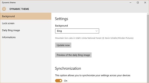 Dynamic theme    Bing      