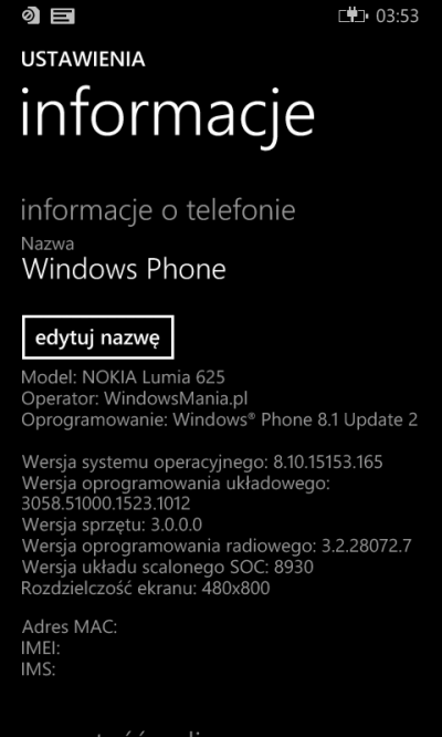 Создана первая кастомная прошивка для Lumia 625 с Windows Phone 8.1