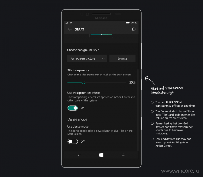 Концепт Windows 10 Mobile: «Думая о деталях»