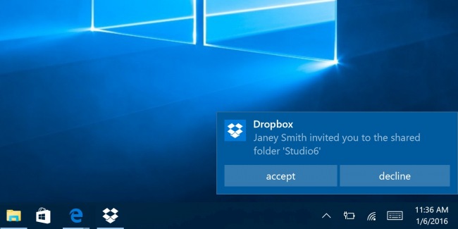 Выпущено новое приложение Dropbox для Windows 10