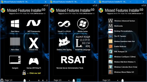 Missed Features Installer for 10       