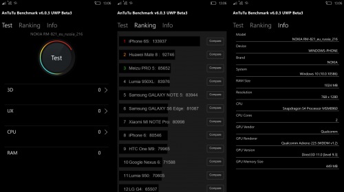 Для Windows 10 Mobile выпущен AnTuTu Benchmark v6
