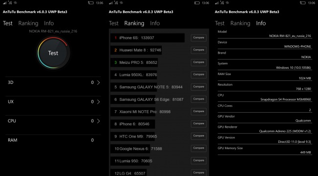  Windows 10 Mobile  AnTuTu Benchmark v6