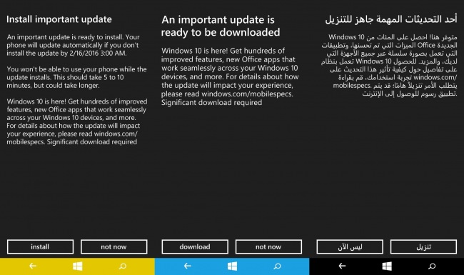 Microsoft:      Windows 10 Mobile