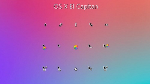 OS X El Capitan Cursors — набор компактных тёмных указателей