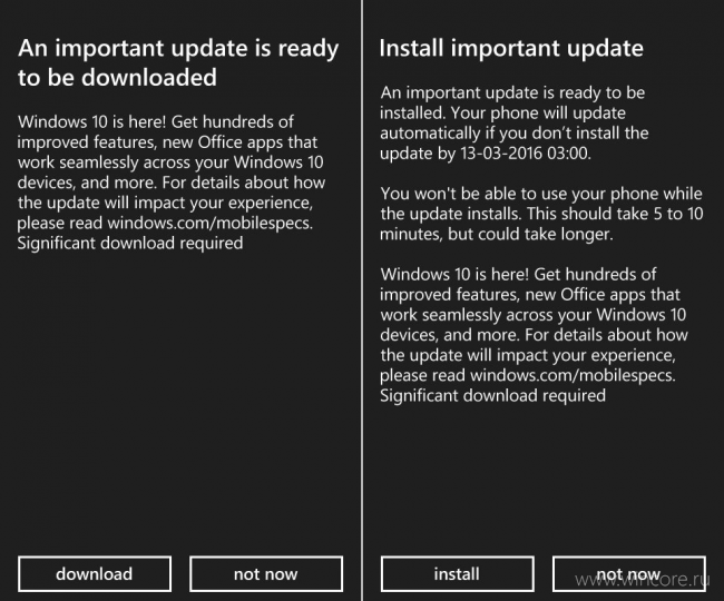 Официальный список ключевых изменений Windows 10 Mobile 10586.164