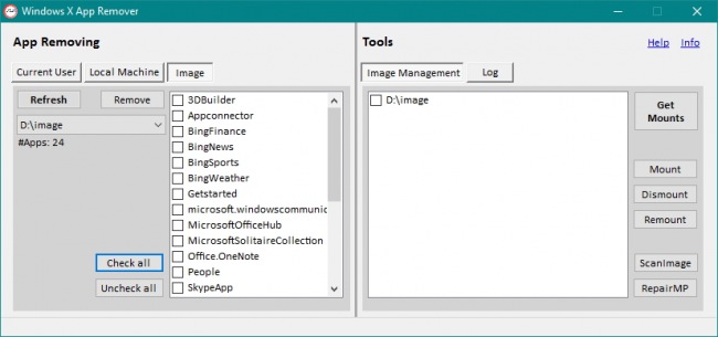 WindowsXAppRemover — инструмент для пакетного удаления приложений