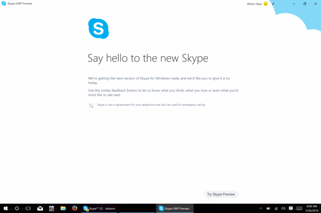 Скриншоты: новое универсальное приложение Skype