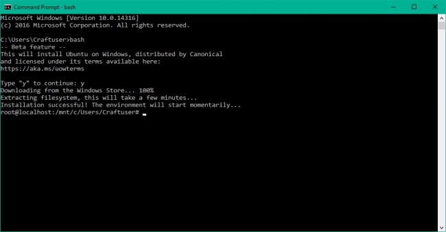   bash  Windows 10 Insider Preview?