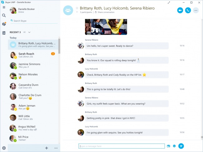 Универсальное приложение Skype получило групповые функции