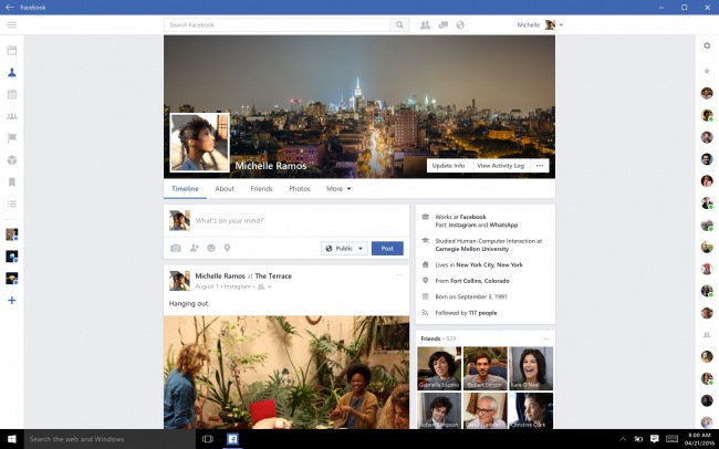 Для Windows 10 выпущены новые приложения Facebook, Messenger и Instagram