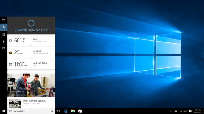 Cortana будет работать только с Microsoft Edge и Bing