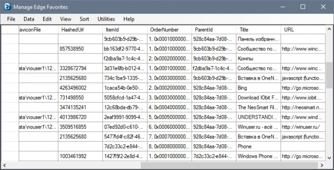 Manage Edge Favorites      