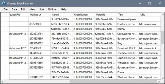 Manage Edge Favorites      