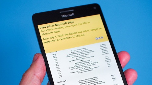 Microsoft прекращает поддержку PDF Reader в Windows 10 Mobile
