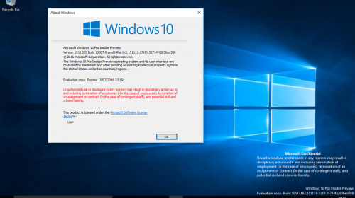    Windows 10    10587