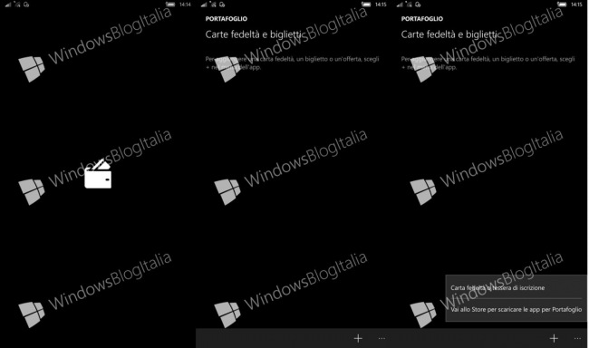 Скриншоты: обновлённое приложение «Кошелёк» для Windows 10 Mobile