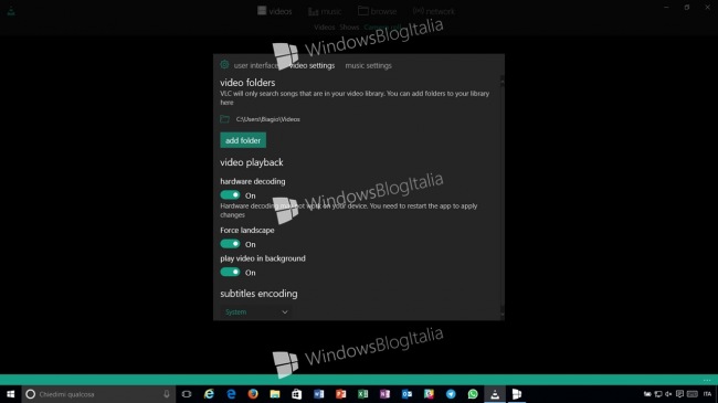 :   VLC  Windows 10