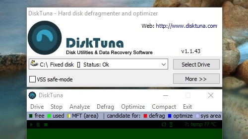 DiskTuna — дефрагментатор и оптимизатор жёстких дисков