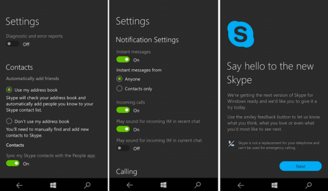 В сеть утекла новая версия Skype для Windows 10 Mobile