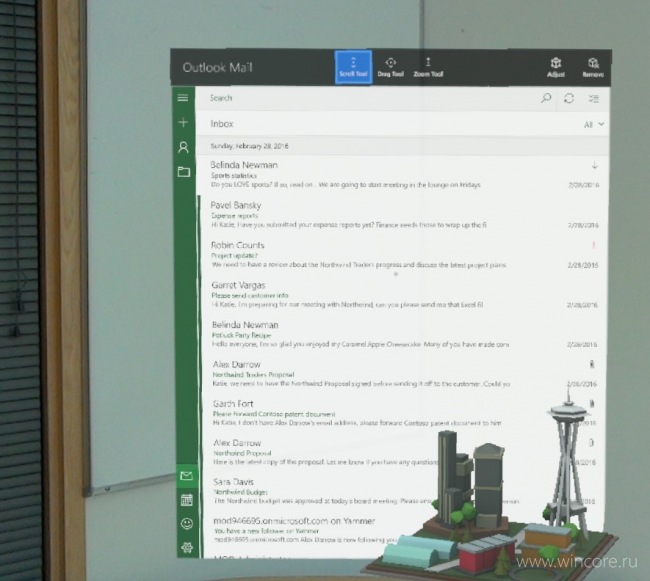    Outlook     Microsoft HoloLens