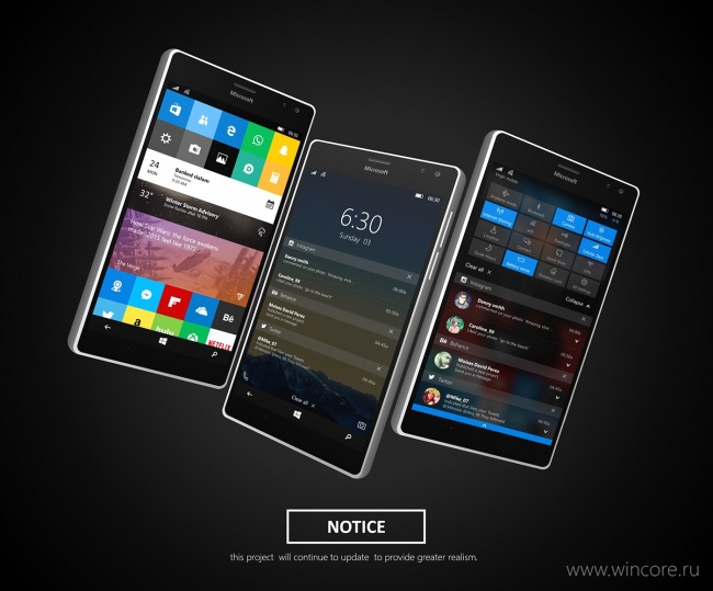 Ещё один концепт интерфейса Windows 10 Mobile Redstone