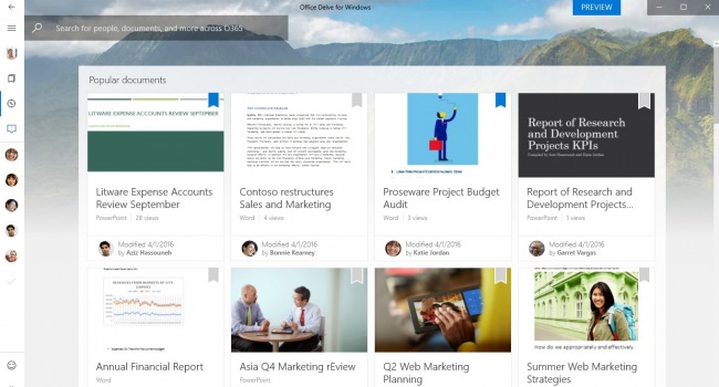     Office Delve  Windows 10