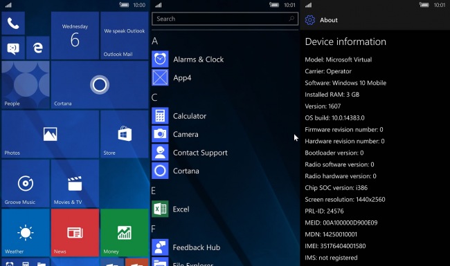  Microsoft   Windows 10 Mobile Insider Preview 14383