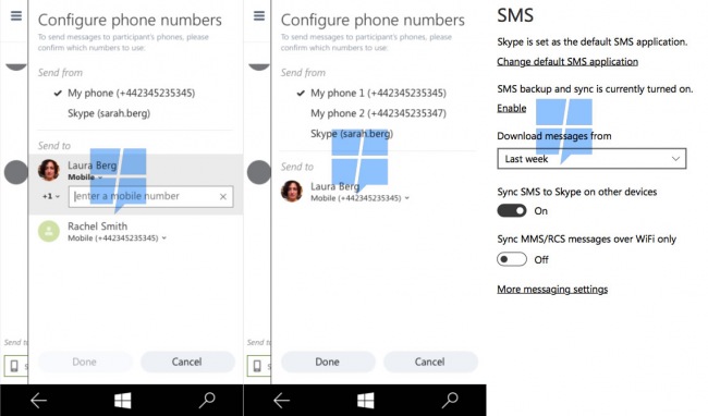 Скриншоты: SMS-функции нового приложения Skype