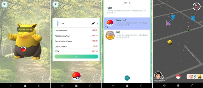 PoGo-UWP    Pokemon GO    Windows 10 Mobile