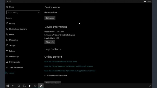 Режим Continuum запущен на Lumia 830