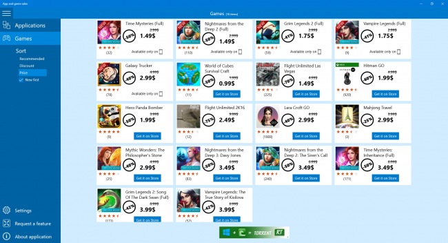 App and game sales       Windows