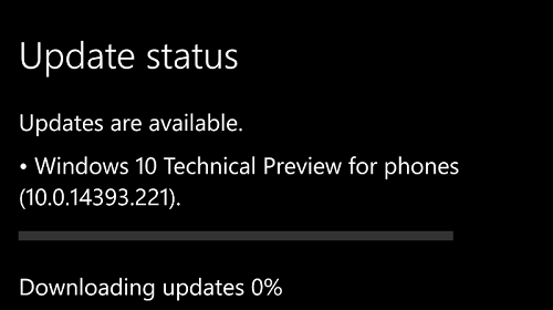 В предрелизный круг обновления отправлена Windows 10 Mobile с номером сборки 14393.221