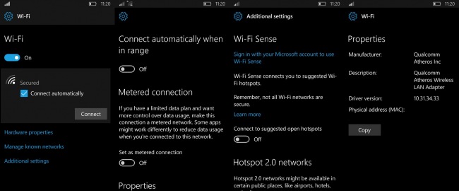  Windows 10 Mobile     Wi-Fi