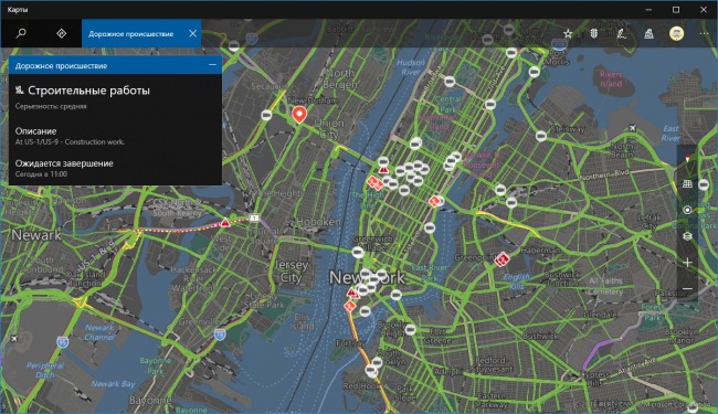 Приложение «Карты» научилось сообщать информацию о ситуации на дорогах
