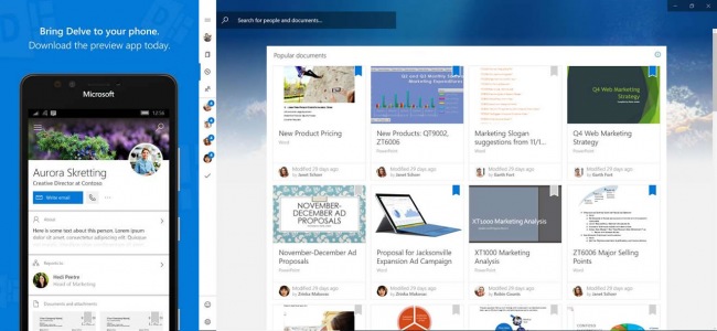 Для Windows 10 Mobile выпущены приложения Office Delve и SharePoint