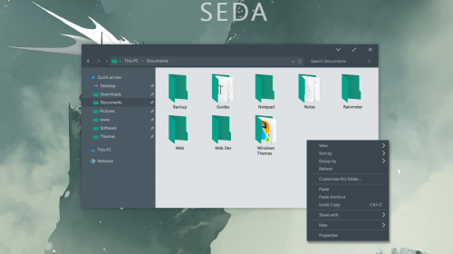 SEDA — строгая контрастная тема оформления