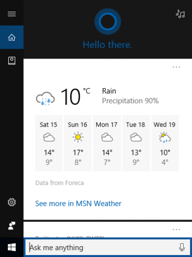 Microsoft тестирует небольшие изменения для интерфейса Поиска и Cortana