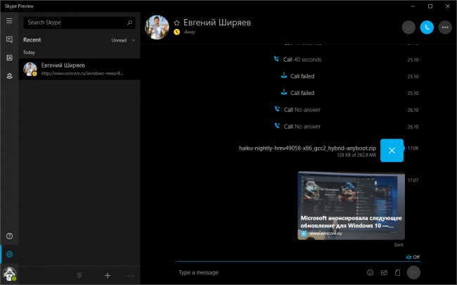      Skype Preview  