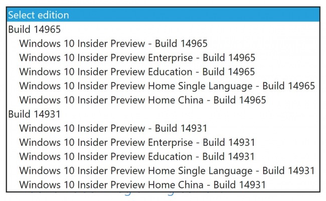 Опубликованы ISO-образы Windows 10 Insider Preview 14965