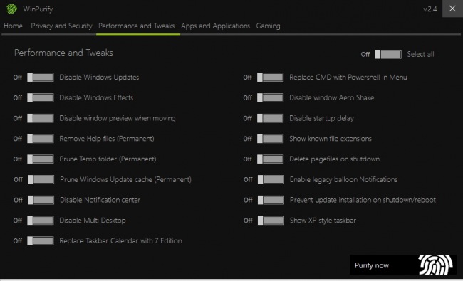 WinPurify     Windows 10