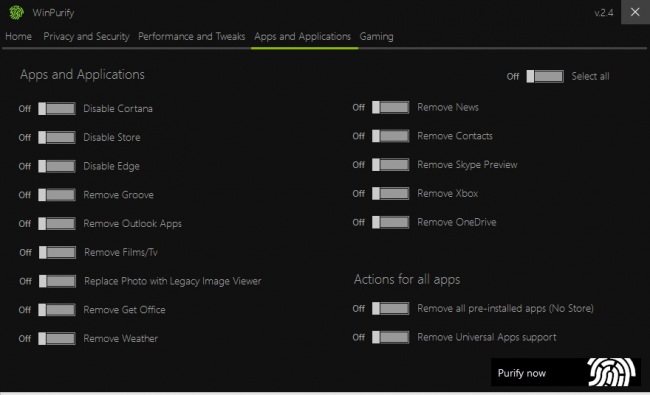 WinPurify     Windows 10