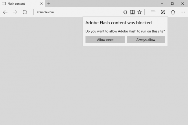 Microsoft Edge будет по-умолчанию блокировать Flash