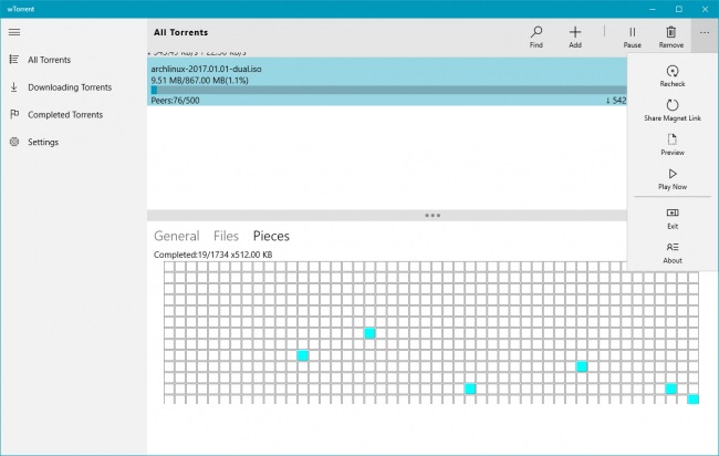 wTorrent   -  Windows 10