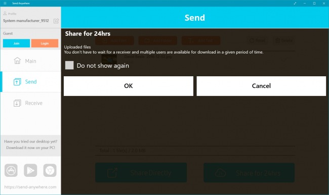 Send Anywhere — ещё один простой способ поделиться файлами