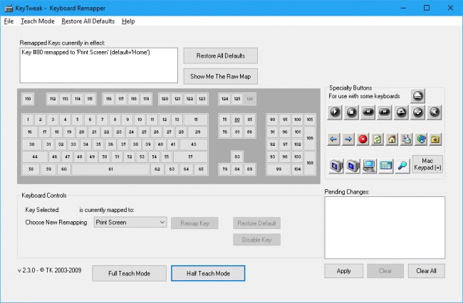 KeyTweak — изменяем назначение клавиш клавиатуры